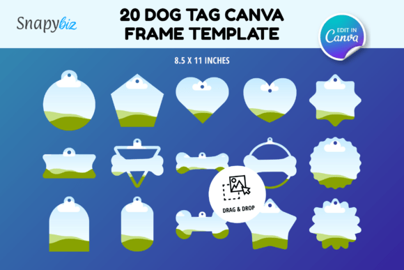 Download Dog Tag Frames Canva Editable Template - Editable template Collection