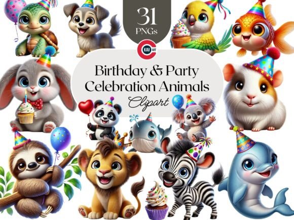Download Birthday and Party Celebration Animals - Premium Resources
