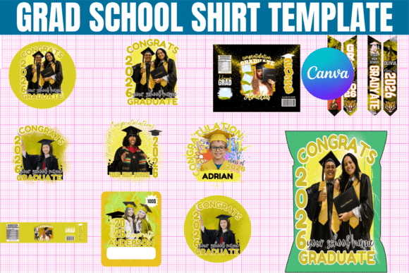 Download Grad School Shirt Canva Template - Premium Resources