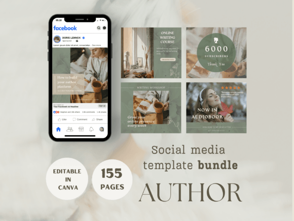 Download Author Social Media Template Bundle - Social media template Collection