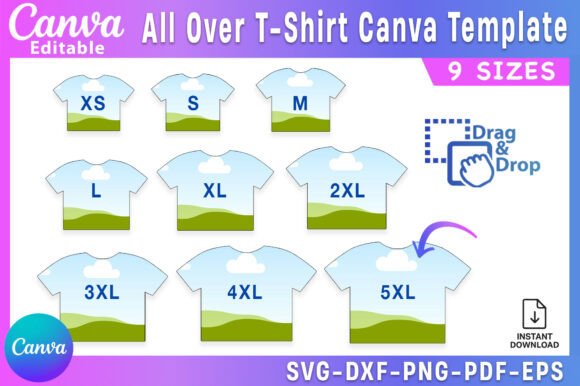 Download All over T-Shirt Canva Template Bundle - Premium Resources