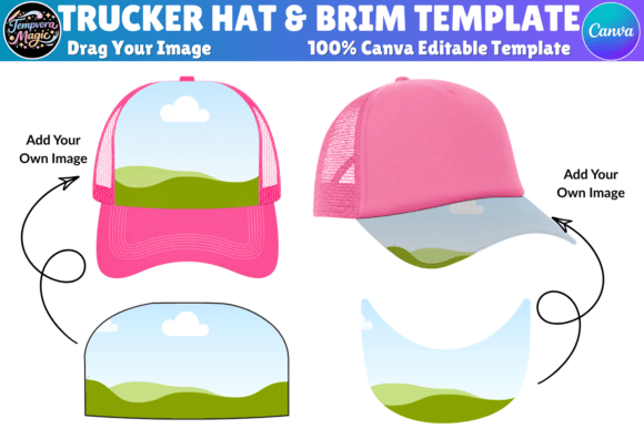 Download Trucker Hat Brim Canva Editable Template - Editable template Collection